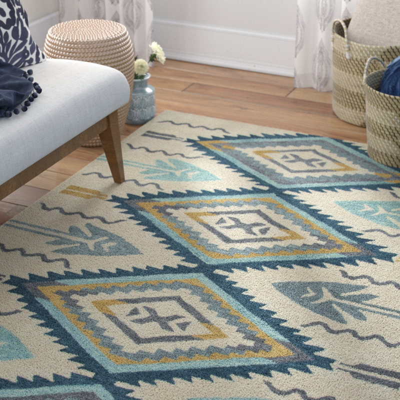 Mistana Pascal HandTufted Aqua Area Rug & Reviews Wayfair